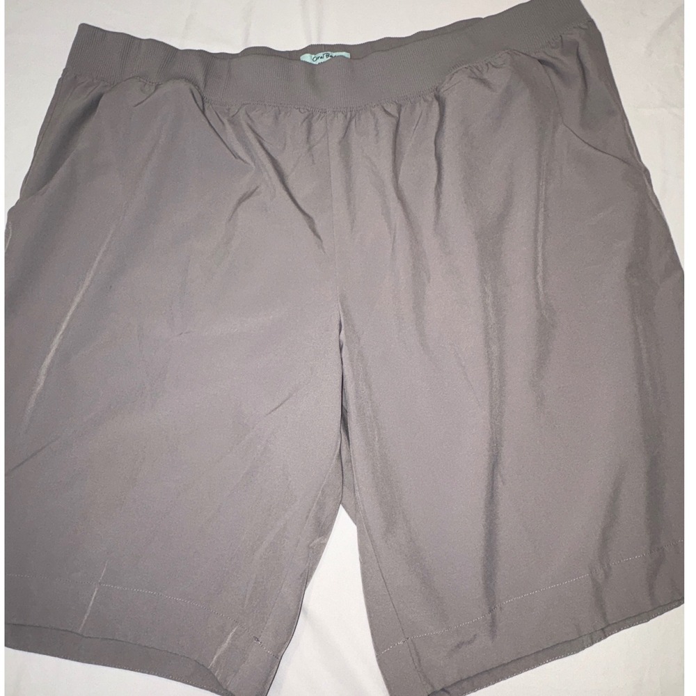 Coral Bay Energy Women 2X Gray Elastic Waist Active Golf Shorts Pockets Stretch